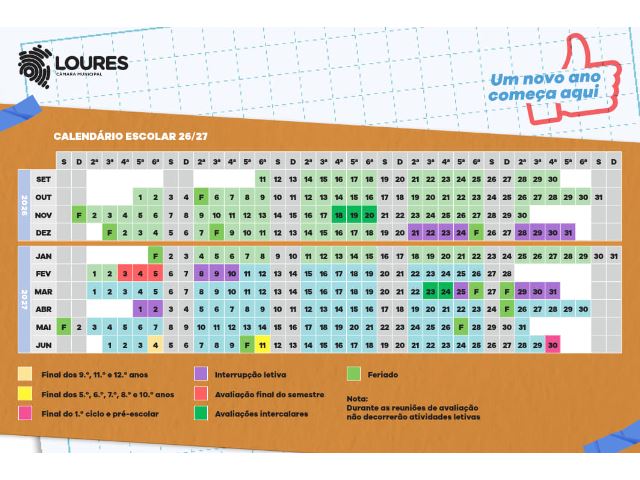 Calendário escolar 2026-2027