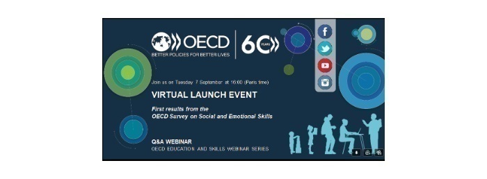 COMPETÊNCIAS SOCIAIS E EMOCIONAIS, conferência on-line, com apresentação do Relatório Internacional, promovida pela OCDE, dia 7 de setembro, às 15h.