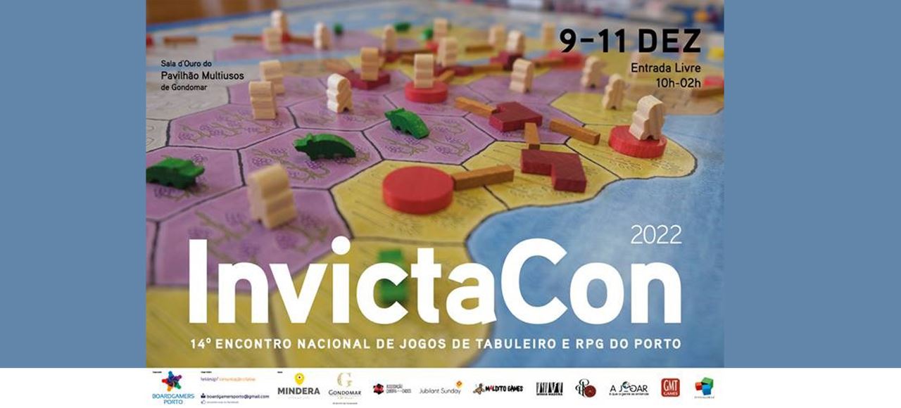 InvictaCon 2022: Encontro Nacional de Jogos de Tabuleiro e RPGs.