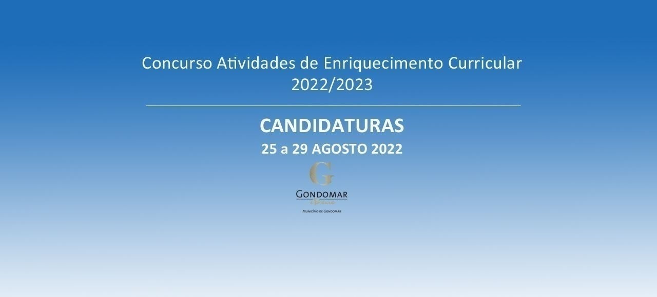 CONCURSO AEC 2022/2023 | CANDIDATURAS DE 25 A 29 AGOSTO 2022
