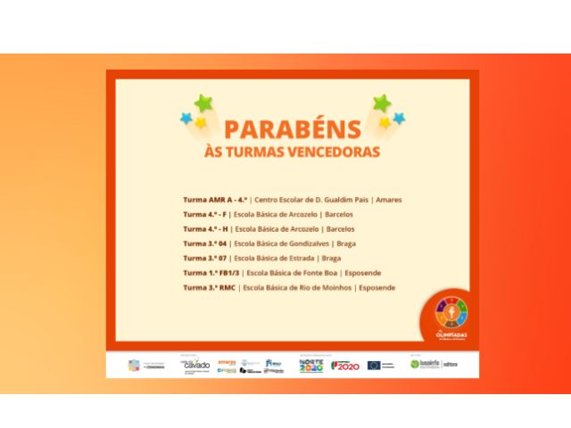 Vencedores do Concurso Intermunicipal " Olimpíadas da Cidadania e do Património"